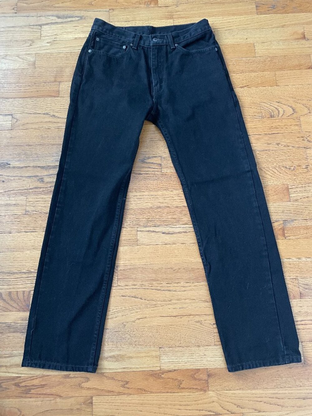 Levi's 505 Regular Fit Black Denim Jeans 34x34 Straight Leg